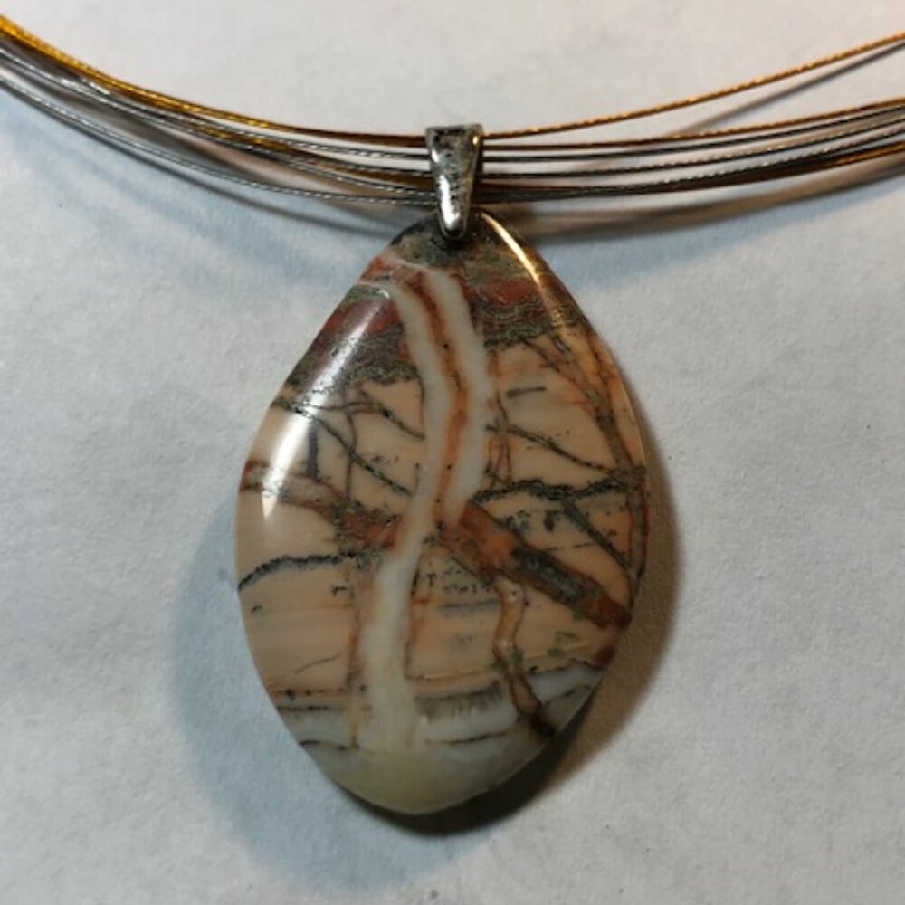 Maligano Jasper Pendant and Filament Necklace